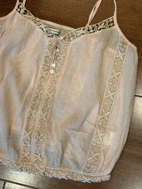 AMERICAN EAGLE Pale Pink Lace-Trim Camisole - Picture 2 of 11